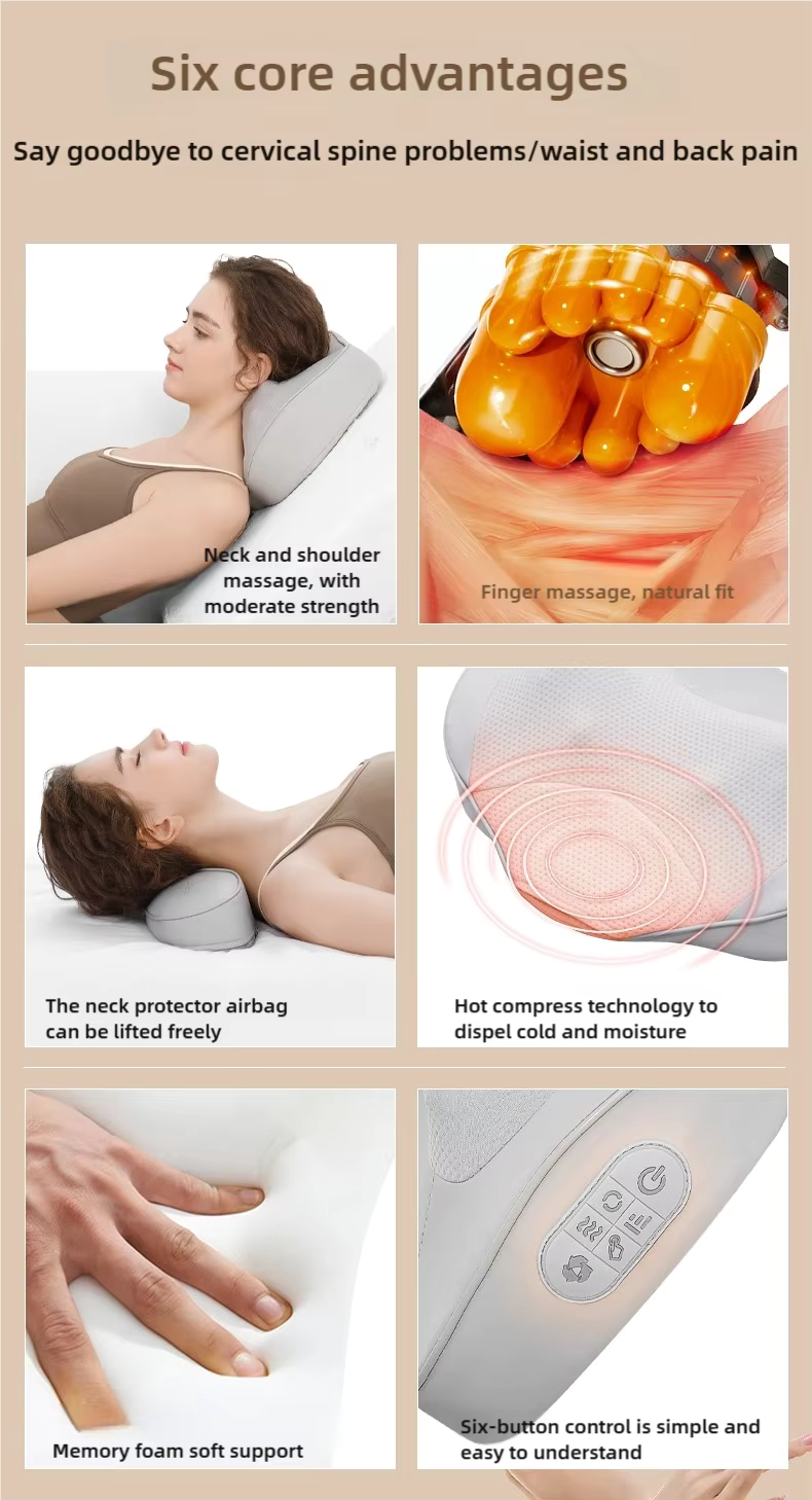 2-in-1 Neck Massager Pillow