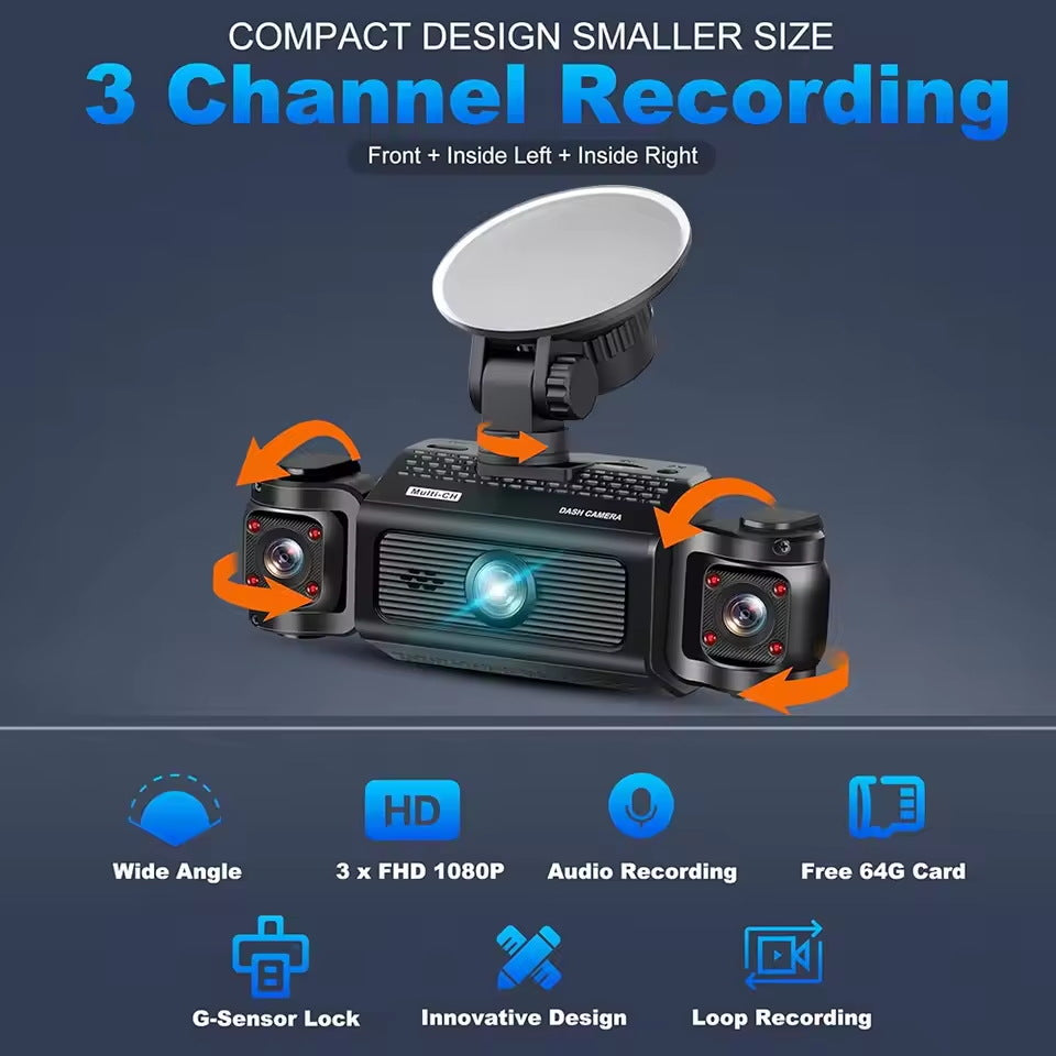 1080P Car DVR SS7 – Four-Lens HD Night Vision Driving Recorder