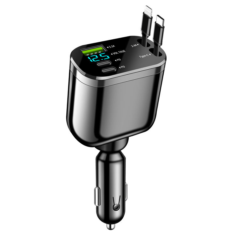 Super-Fast Car Charger | Digital Display & Multi-Port Cigarette Lighter