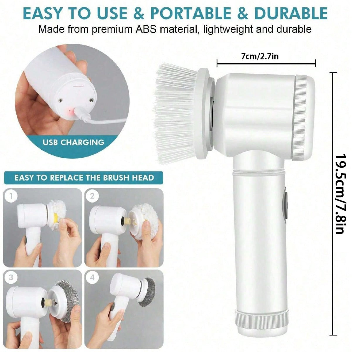 Handheld Electric Scrubber | Kitchen, Bathroom & Tile Cleaning Brush