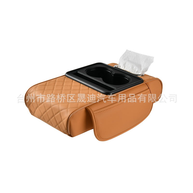 Car Armrest Box with Double Cup Holder