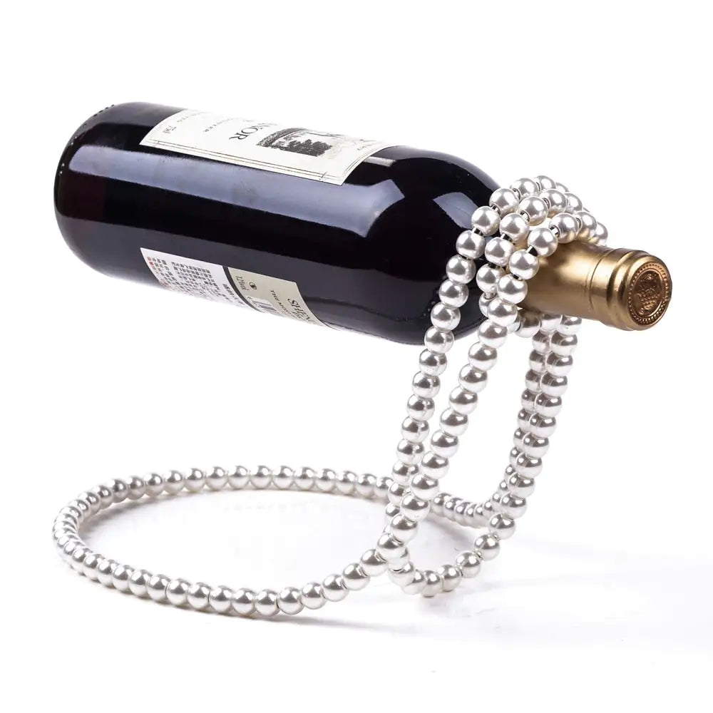 pearl necklace wine holder