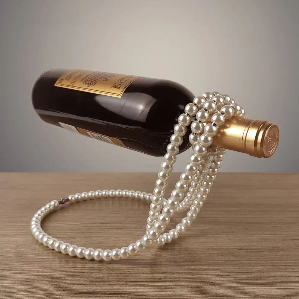 pearl necklace wine rack